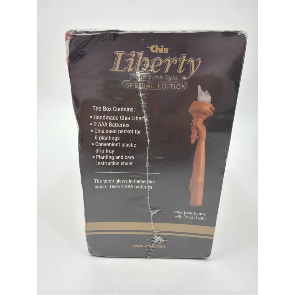 Chia Liberty Pet Planter Statue With Torch Light Special Edition (Brand New)